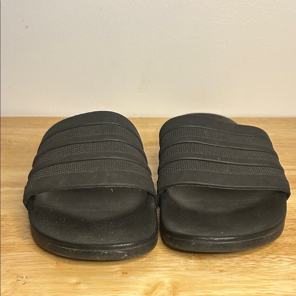 Adidas Black Slide Sandals with Textured Straps